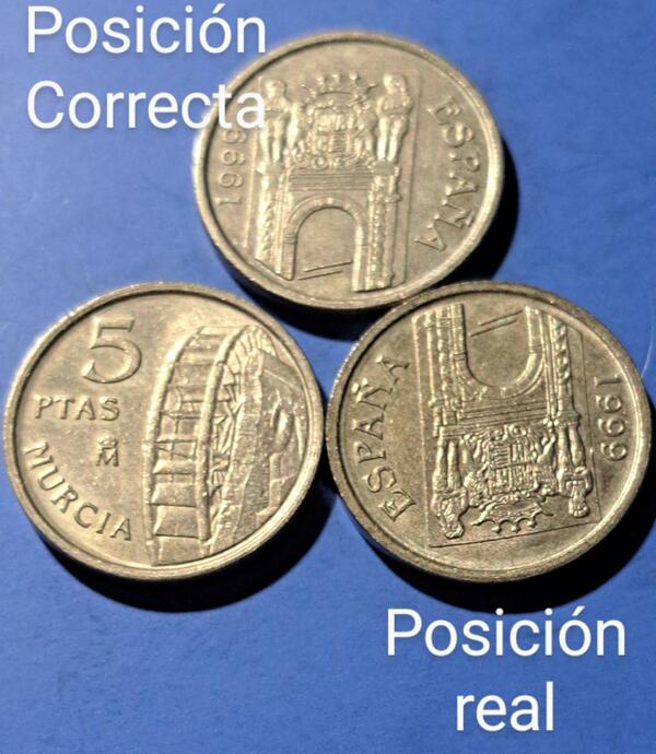 44●Vendo moneda conmemorativa de 5 pesetas de Murcia 1999 ( no copy) 1994.