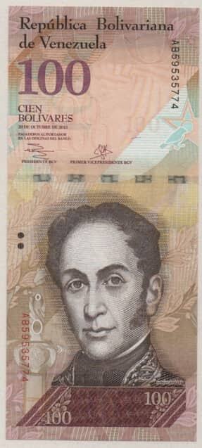 Billete de 100bs