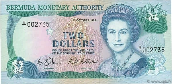 2 Dollars Elizabeth II 2 lines