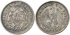 1 decimo 1874-1880 - Chile