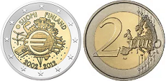 2 euro (10. rocznica wprowadzenia euro do obiegu) 2012 - Finlandia