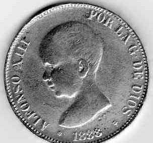 Zdjęcie 1 Niezidentyfikowana moneta: ALFONSO XIII -1888