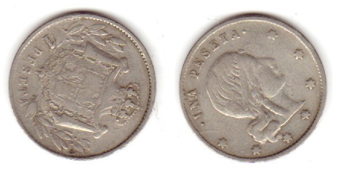 Zdjęcie 1 Niezidentyfikowana moneta: Moneda de una peseta sin fecha