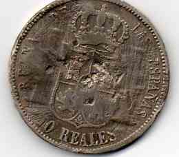 Zdjęcie 2 Niezidentyfikowana moneta: ISABEL II - 1863